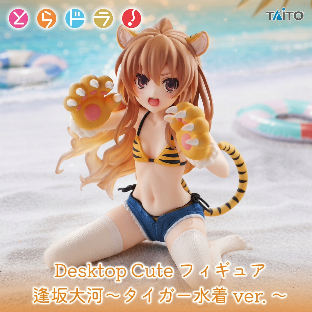 とらドラ! Desktop Cute フィギュア 逢坂大河 タイガー水着ver.