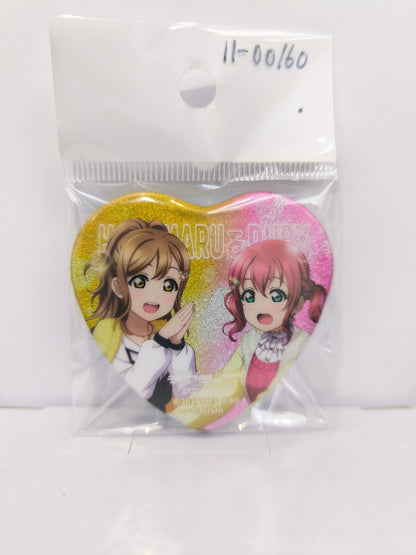 ラブライブ！サンシャイン!!　缶バッジ スクフェス ペアイラスト 国木田花丸 & 黒澤ルビィ [ll-00160]