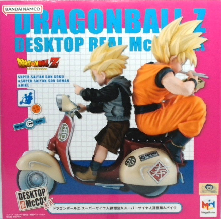 Desktop Real McCoy EX Dragon Ball Z Super Saiyan Son Goku & Super Saiyan Son Gohan & Motorcycle