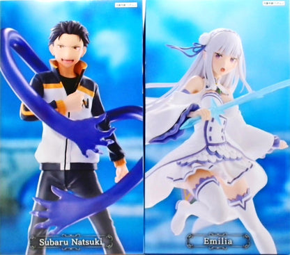 Re:ゼロから始める異世界生活 王選候補者と騎士フィギュアーエミリア陣営ー  ナツキ・スバル  エミリア 2種セット