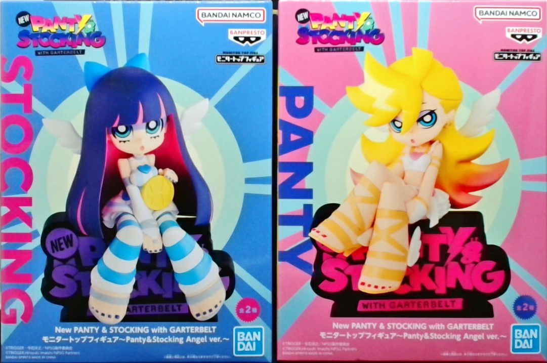 New PANTY & STOCKING with GARTERBELT モニタートップフィギュア～Panty＆Stocking Angel ver.～(パンティ,ストッキング) 2種セット