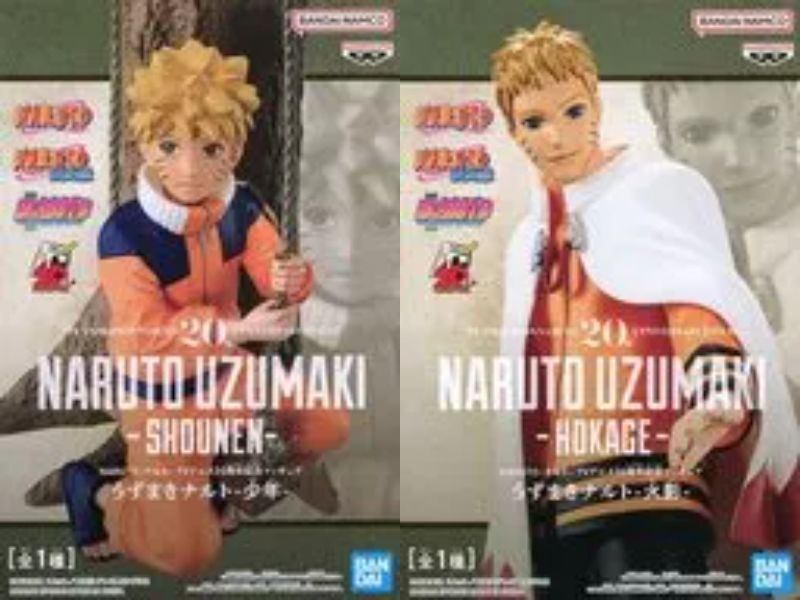 NARUTO-ナルト- TVアニメ20周年記念フィギュア うずまきナルト-火影-うずまきナルト-少年-　2種セット