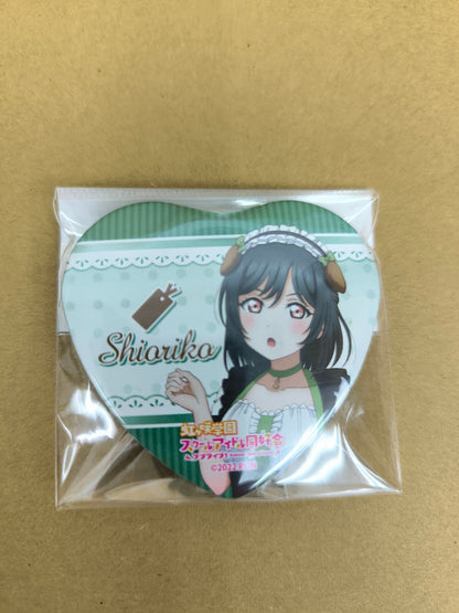 ラブライブ！ 虹ヶ咲学園スクールアイドル同好会 缶バッジ ハート型缶バッジ キャラカフェ4周年 三船栞子 [ll-00331]